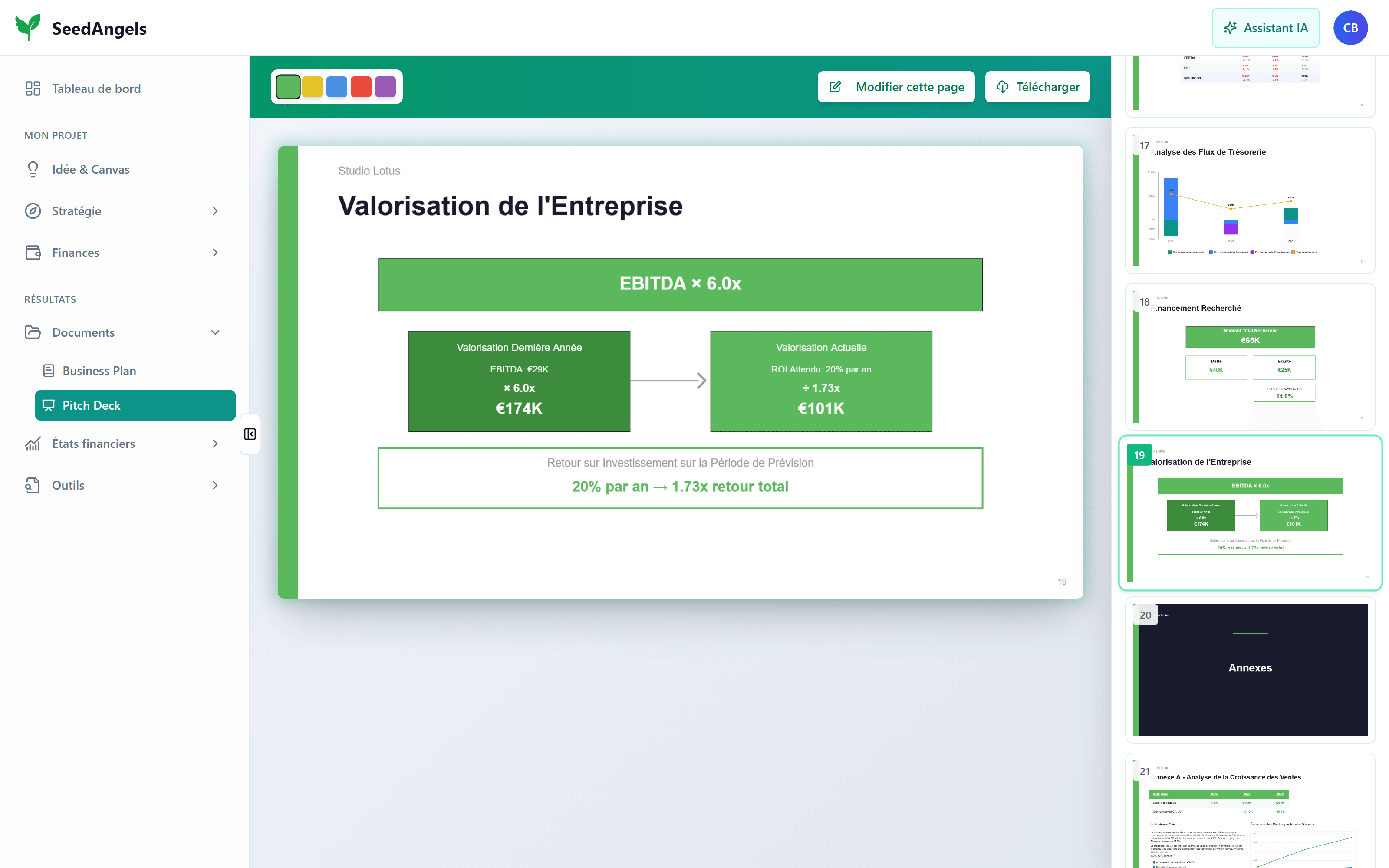 Modification d'une slide depuis les données qui la produisent