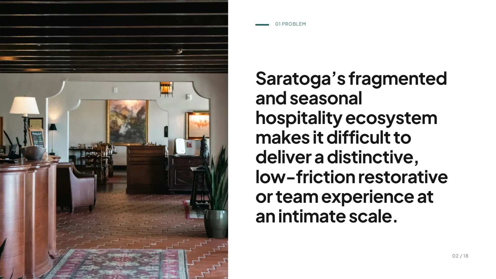 Hotel pitch deck example, Grand Hotel des Sources, slide 2