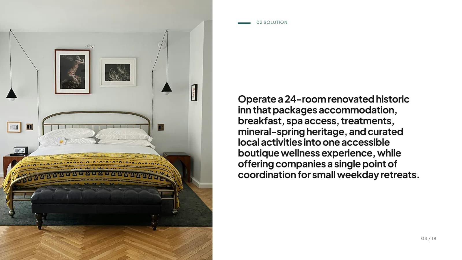 Hotel pitch deck example, Grand Hotel des Sources, slide 4