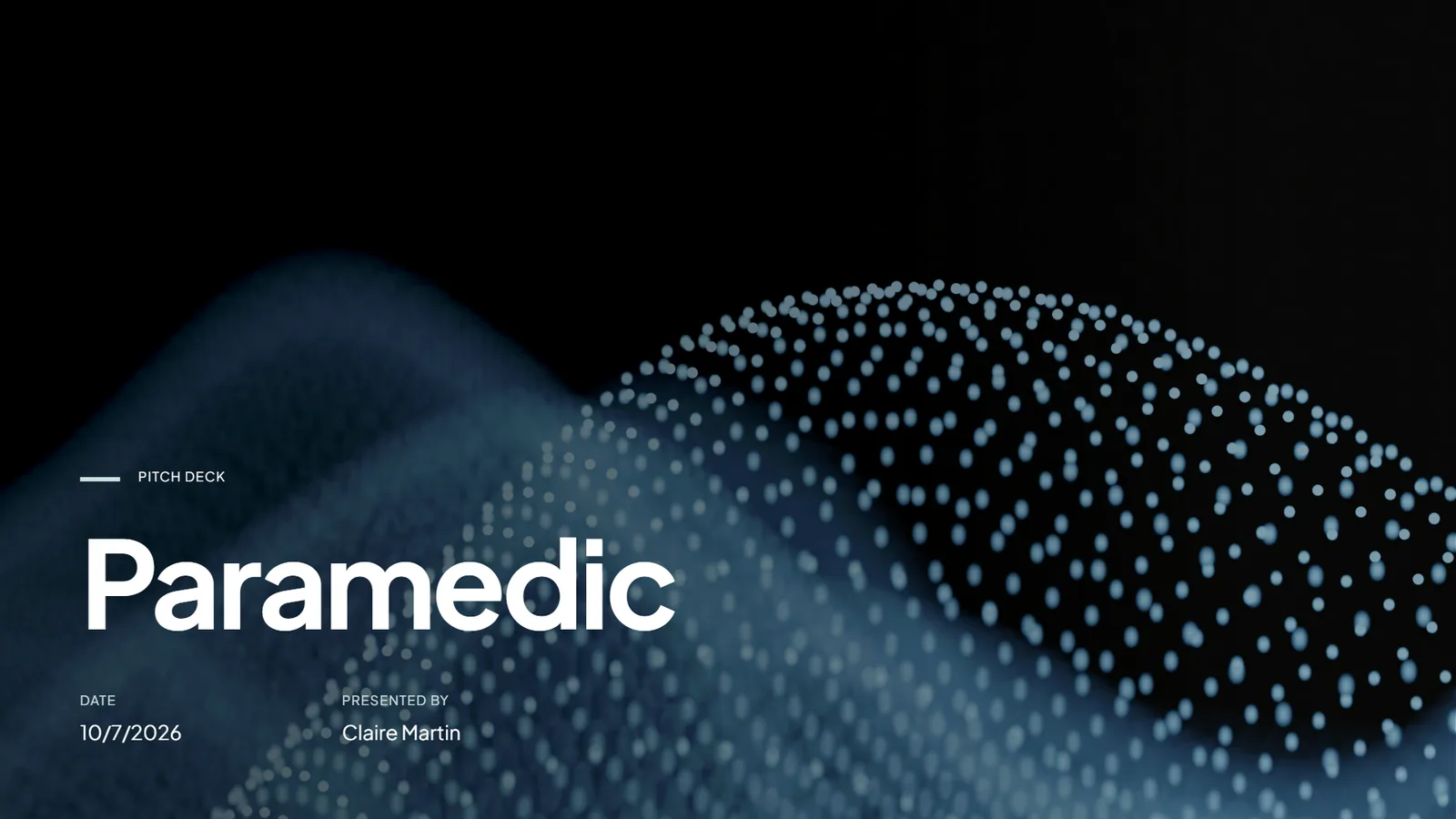 Lumière pitch deck example, Paramedic SaaS startup, slide 1