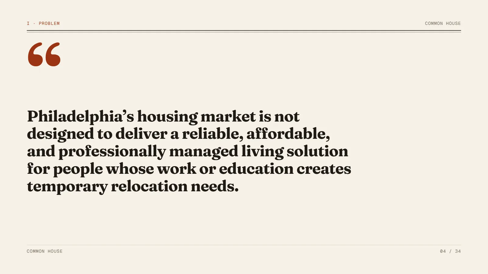 Real estate pitch deck example, Common House, slide 4